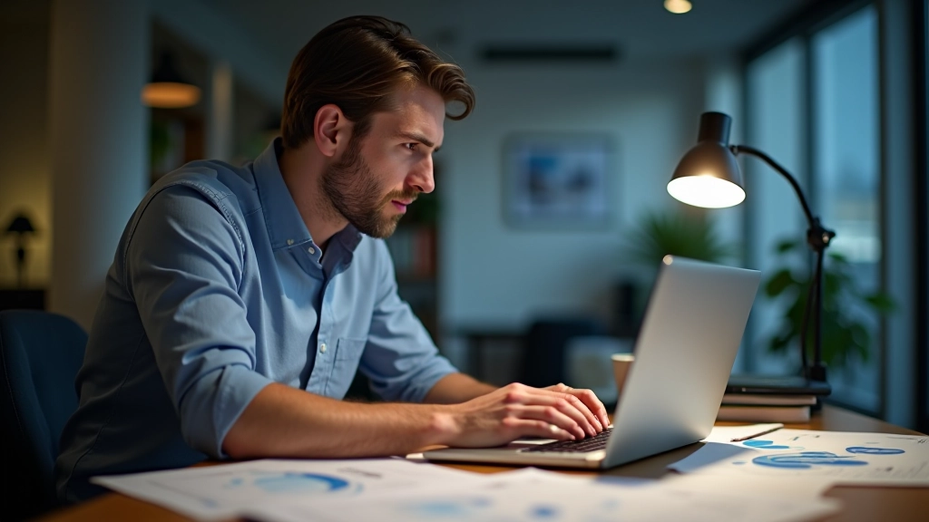 Researcher analyzing financial data and developing models